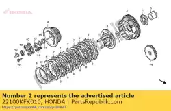 Aquí puede pedir comp exterior, embrague de Honda , con el número de pieza 22100KFK010: