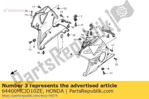 Honda 64400MCJD10ZE cowl set, r. lower (wl) * - Bottom side