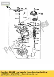 Aquí puede pedir asiento de la válvula de lavado kh100-g2 de Kawasaki , con el número de pieza 16029002: