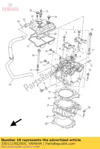 yamaha 33D111902900 tampa, cabeça do cilindro 1 - Lado inferior