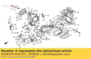 Honda 64282MCA010YC capuz, r. lado * r325m * - Lado inferior