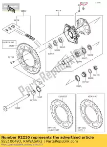 kawasaki 922100493 tuerca, bridada, bloqueo, 8 mm klx250s9f - Lado inferior