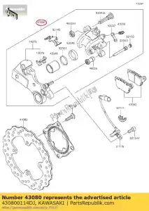 kawasaki 430800114DJ caliper-sub-assy,rr,blac zx636 - Bottom side