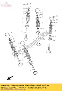 yamaha 5BE121211000 klep, uitlaat - Onderkant