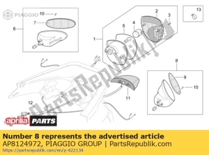 aprilia AP8124972 knipperlicht rechts achter - Onderkant