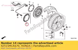 ring, pulser (rr.) van Honda, met onderdeel nummer 42515MCAS70, bestel je hier online: