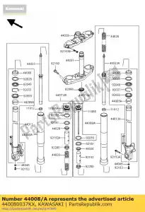 kawasaki 440080037KX forcella-tubo esterno, argento kle650a - Il fondo