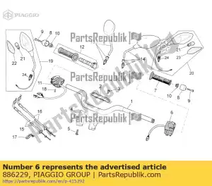 Piaggio Group 886229 lh selector de luces - Lado inferior