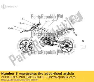 Piaggio Group 2H001109 decalque de pára-brisa - Lado inferior