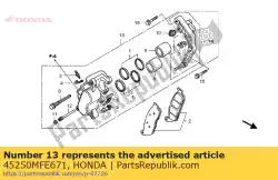 Tutaj możesz zamówić zacisk sub assy., r. Fr. (nissin) od Honda , z numerem części 45250MFE671: