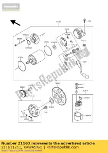 Kawasaki 211631211 arranque eléctrico - Lado inferior