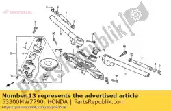 geen beschrijving beschikbaar op dit moment van Honda, met onderdeel nummer 53300MW7790, bestel je hier online: