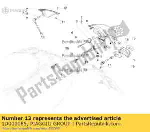 Piaggio Group 1D000085 complete license plate light - Bottom side
