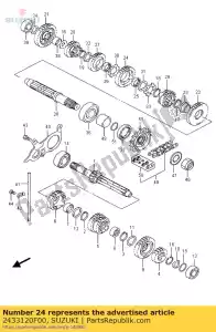 suzuki 2433120F00 engrenagem, 3ª conduzida - Lado inferior