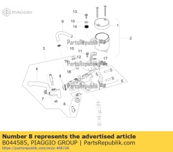 Aprilia B044585, Voorste hoofdcilinderwieg, OEM: Aprilia B044585