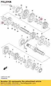 suzuki 0833131289 circlip - Lado inferior