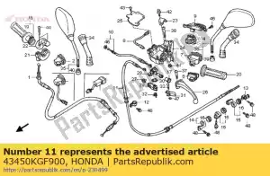 Honda 43450KGF900 cable comp., rr. brake - Bottom side