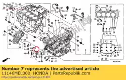 Aquí puede pedir orificio a, # 100 de Honda , con el número de pieza 11146MEL000: