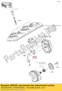 Kawasaki 590260044 pulsación de bobina - Lado inferior