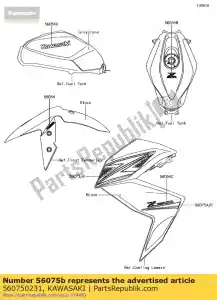 kawasaki 560750231 wzór, ca?un, prawy, upp er250cff - Dół