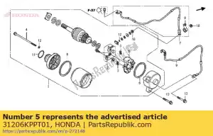 honda 31206KPPT01 titular, cepillo - Lado inferior