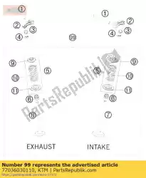 Ici, vous pouvez commander le kit de vannes 250 exc-f / sx-f 8-13 auprès de KTM , avec le numéro de pièce 77036030110: