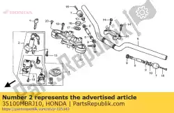 Here you can order the switch assy,comb& from Honda, with part number 35100MBRJ10: