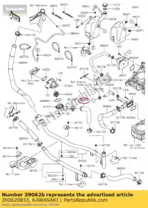 kawasaki 390620833 01 hose-cooling,engine-pipe(rh) - Bottom side