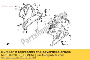 honda 64581MCJL00 stay,l middle cow - Bottom side