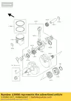 130081107, Kawasaki, anello-pistone-set kx80-l1 kawasaki kx 100 1989 1990 1991 1992 1993 1994, Nuovo