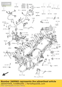 Kawasaki 26006Y006 fusível, lâmina, 40a - Lado inferior