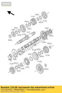 Kawasaki 131291602 engrenage, entrée 3e et 4e, 18 - La partie au fond