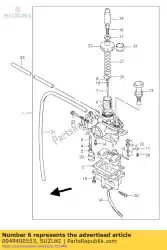 Here you can order the jet,needle,e-0 from Suzuki, with part number 0949400553: