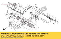 Ici, vous pouvez commander le tambour assy., changement de vitesse auprès de Honda , avec le numéro de pièce 24310MGE040: