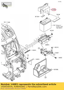 kawasaki 140920034 tampa, bateria, upp zg1400caf - Lado inferior