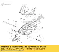 858707, Piaggio Group, goupille de bras oscillant arrière aprilia  rsv rsv4 rsv4 1100 racing factory abs rsv4 tuono tuono tuono v tuono v4 1100 (usa) tuono v4 1100 (usa) e5 tuono v4 1100 rr (apac) zd4ke000 zd4kea00 zd4kea00, zd4kewa zd4keb00 zd4keu zd4keua1 zd4kg000 zd4kga00 zd4kgb zd4kgb00 zd4kgu zd4kgu00 zd4kg, Nouveau