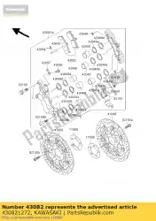 pad-assy-rem van Kawasaki, met onderdeel nummer 430821272, bestel je hier online: