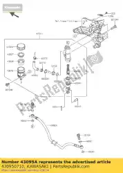 slangrem, rechts, 469 mm van Kawasaki, met onderdeel nummer 430950710, bestel je hier online: