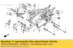 rubber a, montage van Honda, met onderdeel nummer 50201MAH000, bestel je hier online: