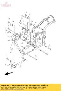 yamaha 5S7212800100 downtube comp. - La partie au fond