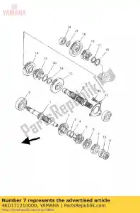 Yamaha 4KD171210000 gear, 2nd pinion - Bottom side