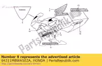 64311MBWA50ZA, Honda, segno, cappuccio inferiore (honda) honda cbr  rr f cbr600f 600 , Nuovo