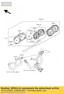kawasaki 250310089 compteur-assy, ??km / h ex650a6f - La partie au fond