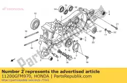 Here you can order the crank case comp,l from Honda, with part number 11200GFM970: