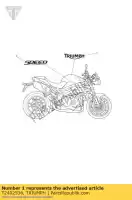 T2402536, Triumph, fuel tank decal triumph speed triple 461332 > speed triple r tiger sport 1050 1215 2011 2012 2013 2014 2015 2016, New