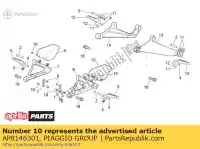 AP8146301, Piaggio Group, Lh protetor de apoio para os pés dianteiro aprilia  normal and r rsv rsv tuono 1000 2000 2001 2002 2003 2004 2005, Novo