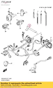 suzuki 3661102J00 protetor, fiação - Lado inferior