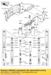 Ici, vous pouvez commander le couvercle-fourche, intérieur, lh auprès de Kawasaki , avec le numéro de pièce 440330027: