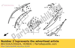 Honda 80151KZL950ZA cover, center *pb327m* - Bottom side