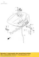 6811142E200JW, Suzuki, emblème (blanc) suzuki gs  u gs500 gsx r600 500 600 , Nouveau